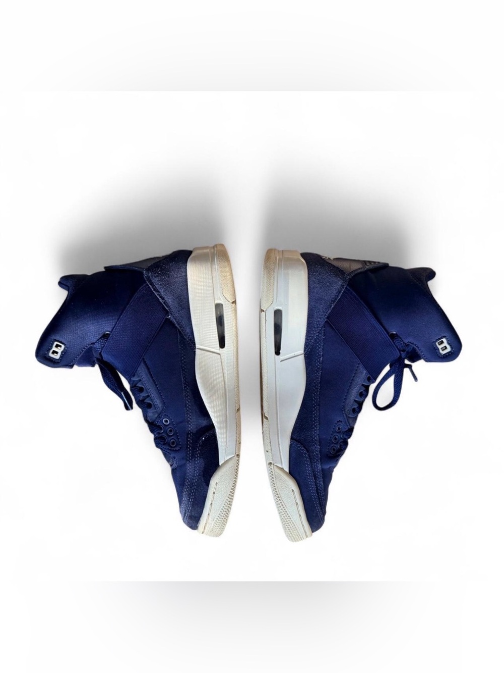 Jordan Men's Navy and White High-Top Sneakers